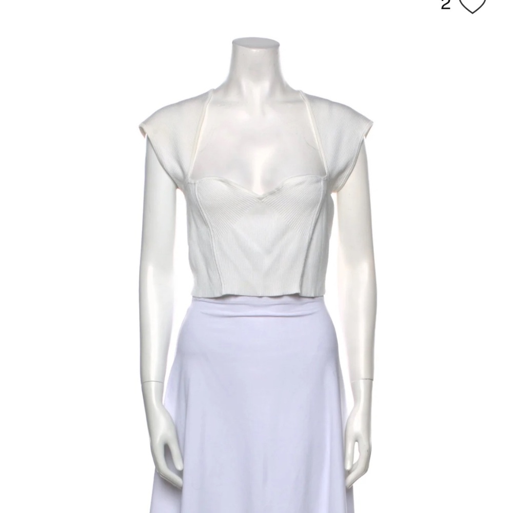 Jonathan Simkhai Square Neckline Sleeveless Crop Top